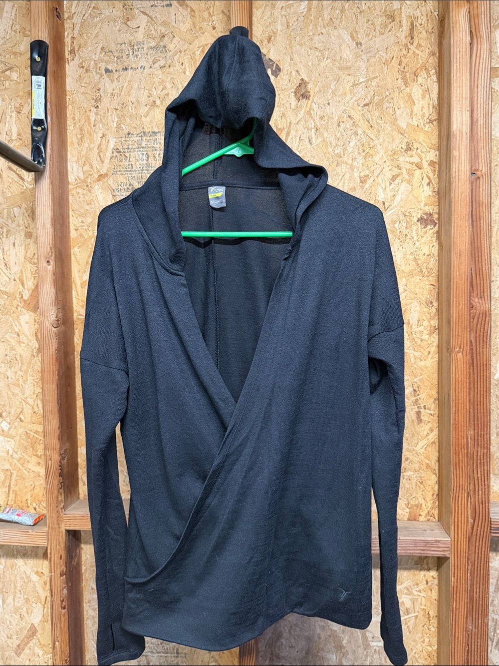 Old Navy Black Hooded Wrap-Front Sports Jacket